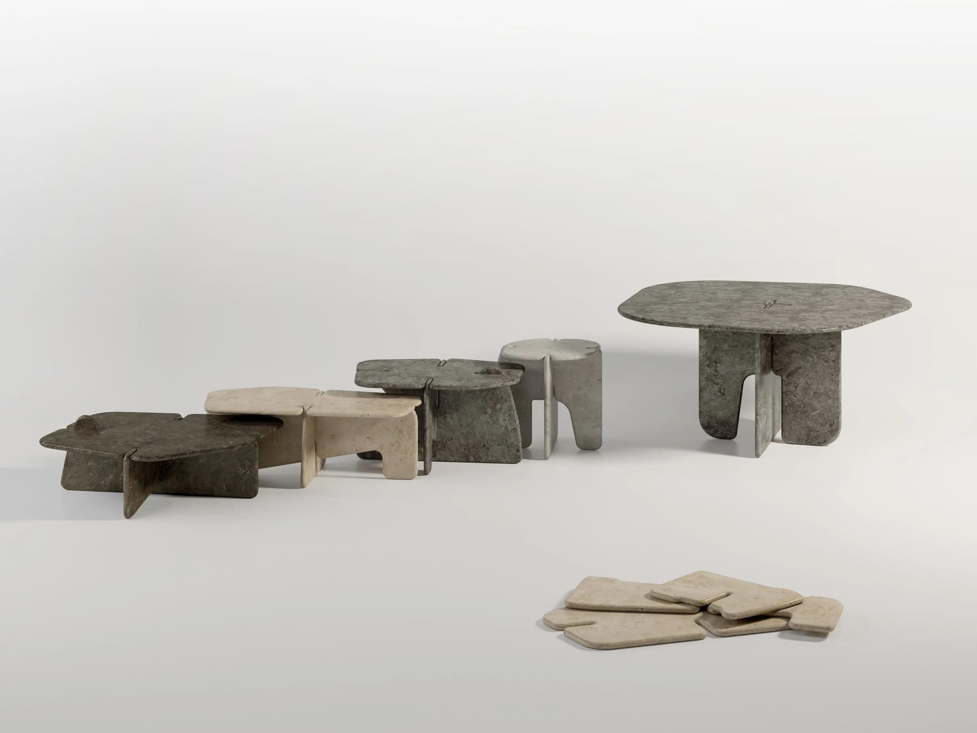 Davani
LAMÉ TABLE 2
Natural stone medium nesting table