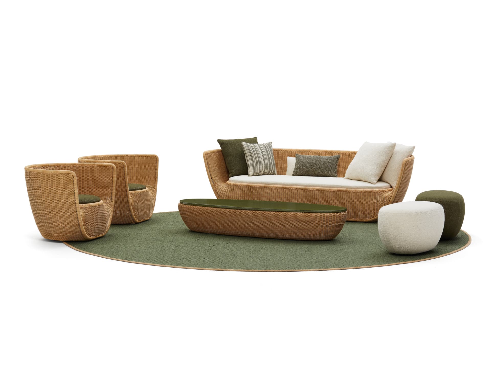 De Padova
AFTERNOONS
Oval fabric garden pouf