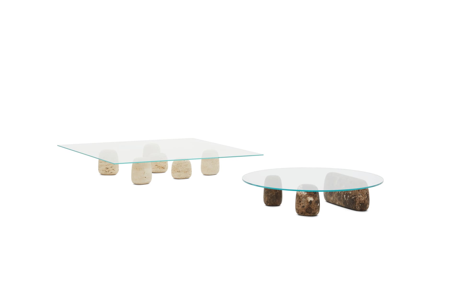 De Padova
ISHI STONE
Round low crystal coffee table with marble base