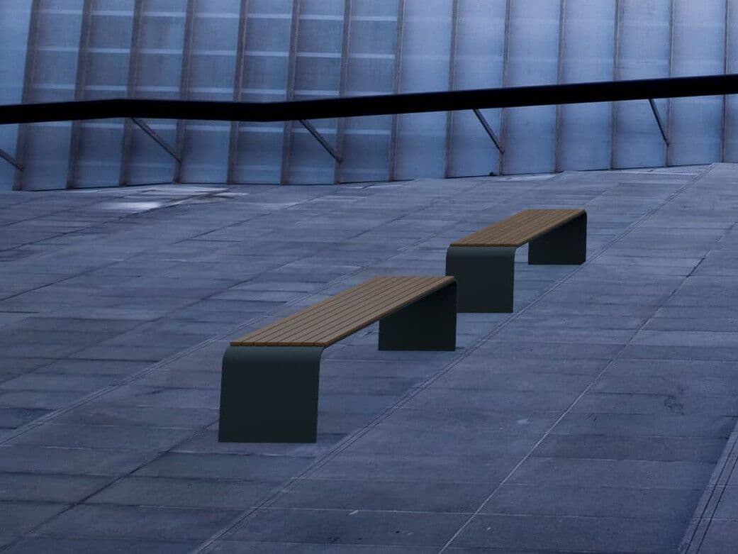 Decona
LUCID
Backless steel and wood bench