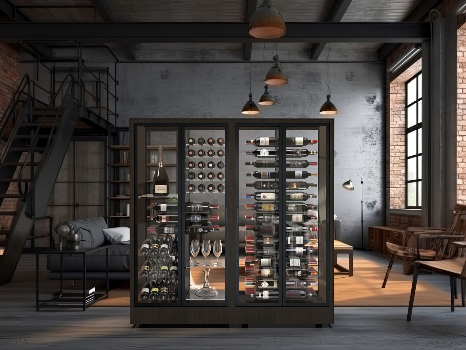 Della Marta
MOD 14
Refrigerated, multi-temperature wine cabinet with integrated lighting and glass doors