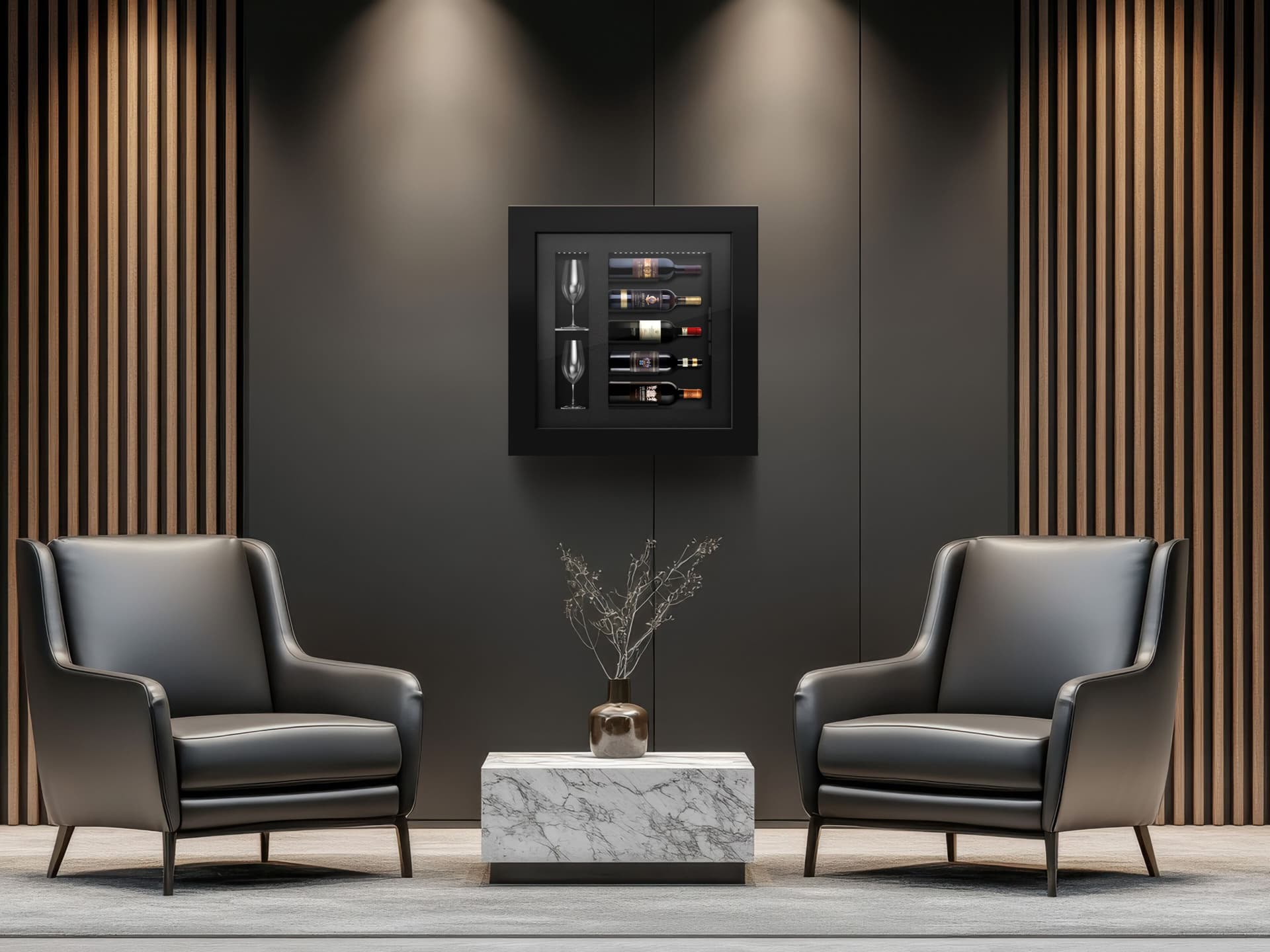 Della Marta
QUADRO VINO N. 52
Refrigerated wine cabinet with wall mount and integrated lighting