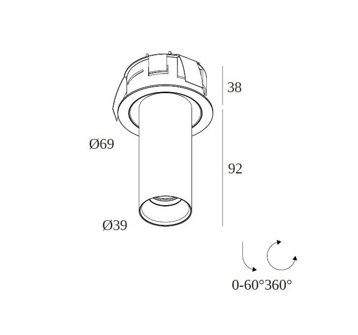 Deltalight
SPY II 39 DOME CLIP
Adjustable LED recessed spotlight