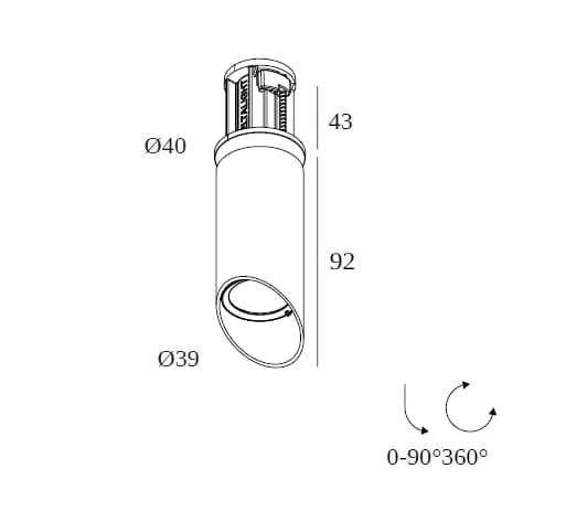 Deltalight
SPY II 39 JACK WALLWASH
Adjustable ceiling LED wall washer