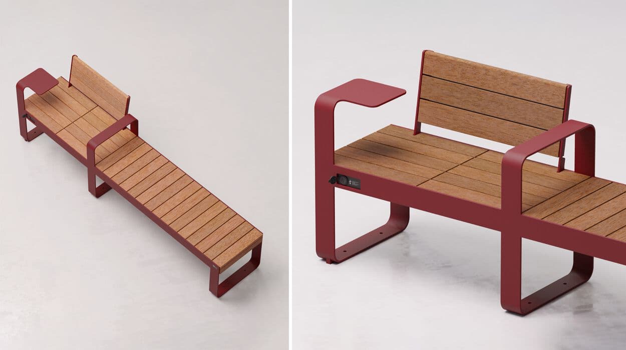 DIMCAR
IO
Steel and wood bench with USB