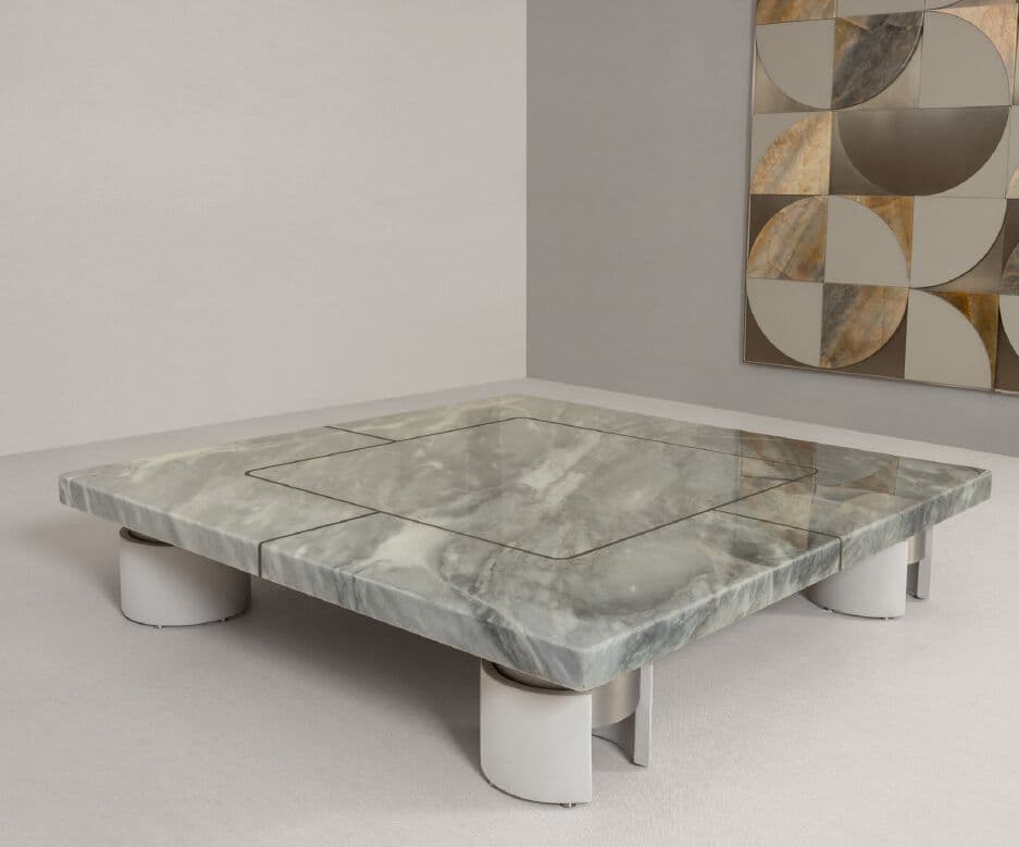 DIVIANA
CTA 01
Square marble and metal coffee table