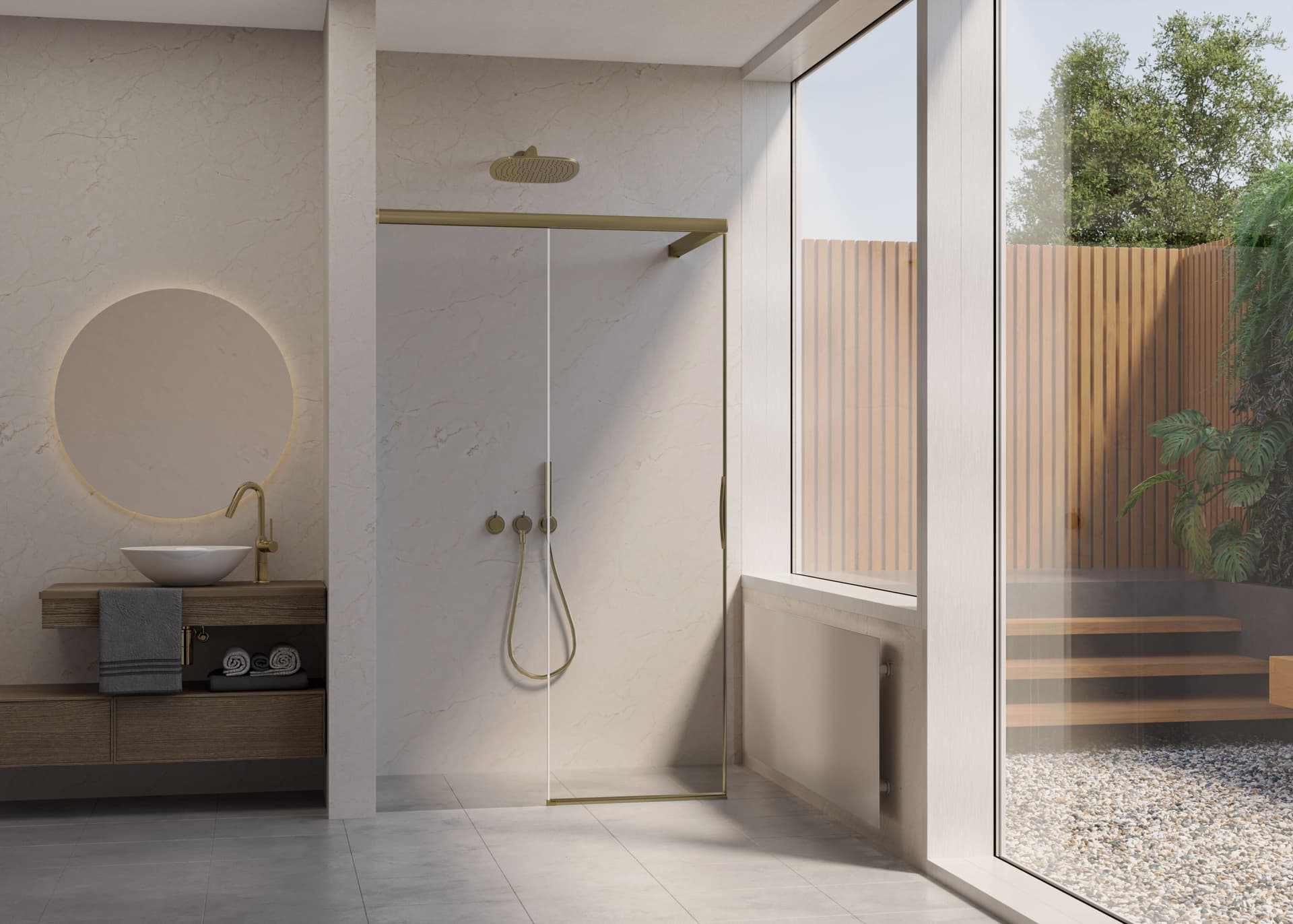 Duka
LIBERO 4000
Rectangular crystal shower cabin with sliding door