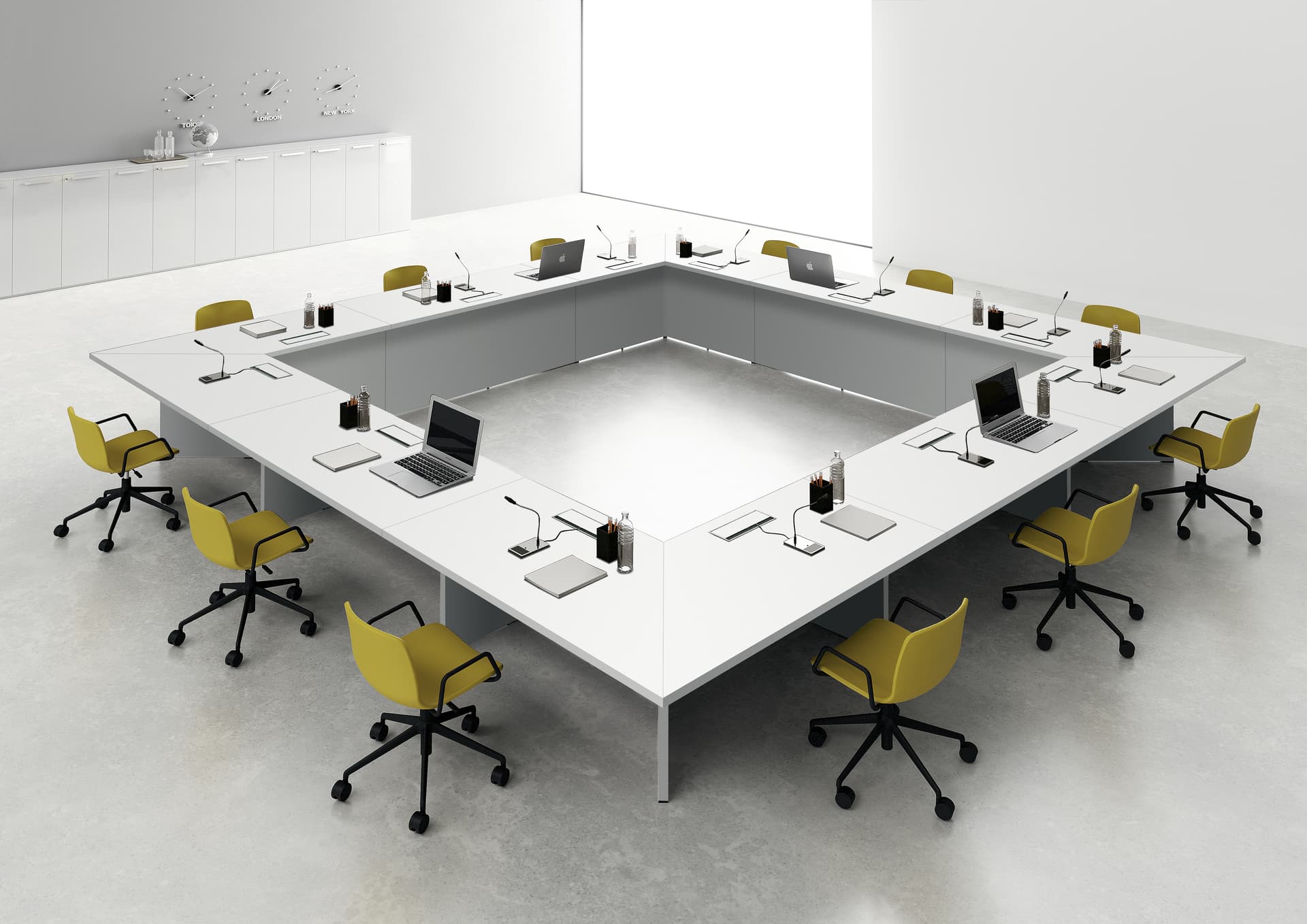 DVO
SPECIAL TABLE
Modular melamine and metal meeting table