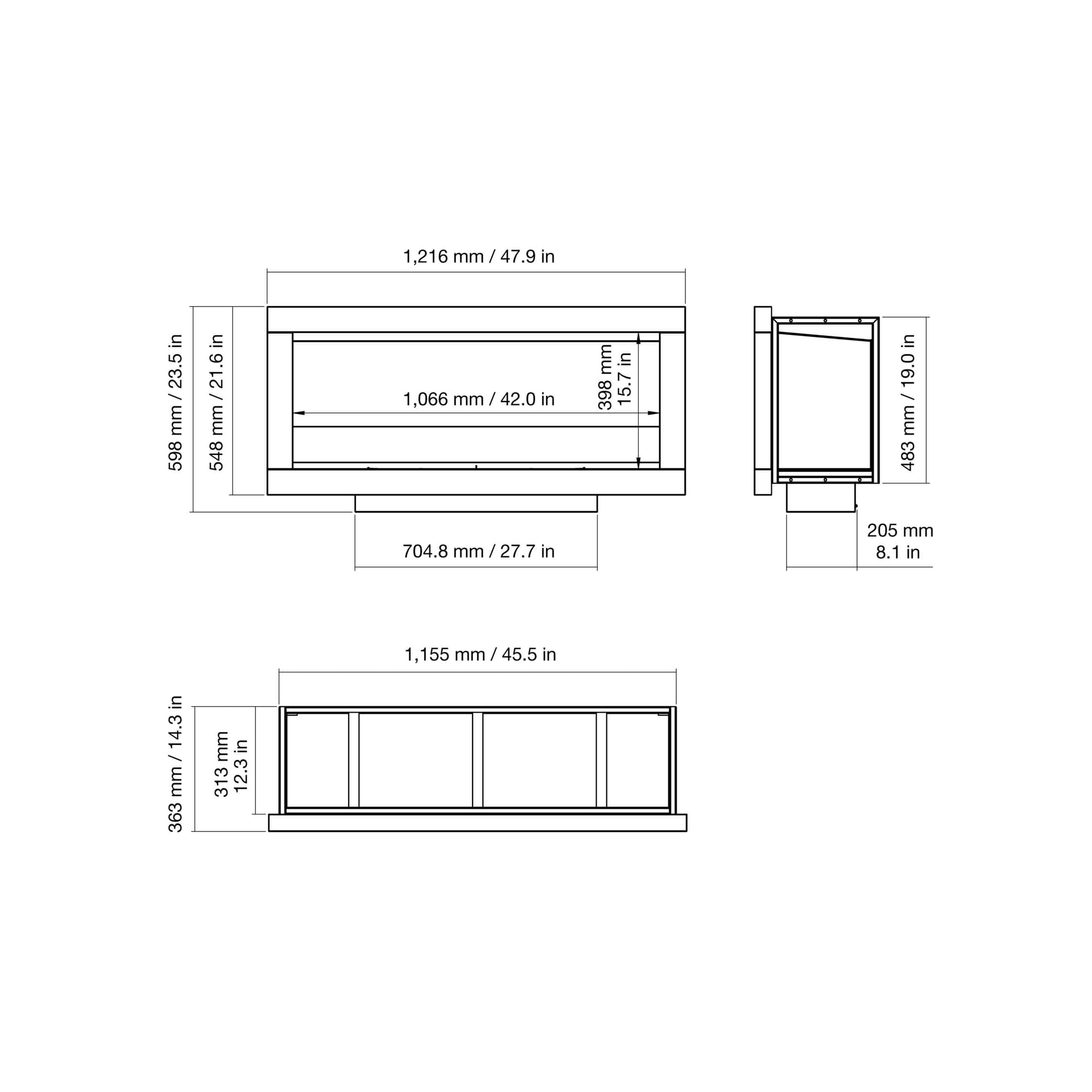 EcoSmart Fire
FRAME 1000SS
Indoor and/or outdoor bioethanol fireplace insert