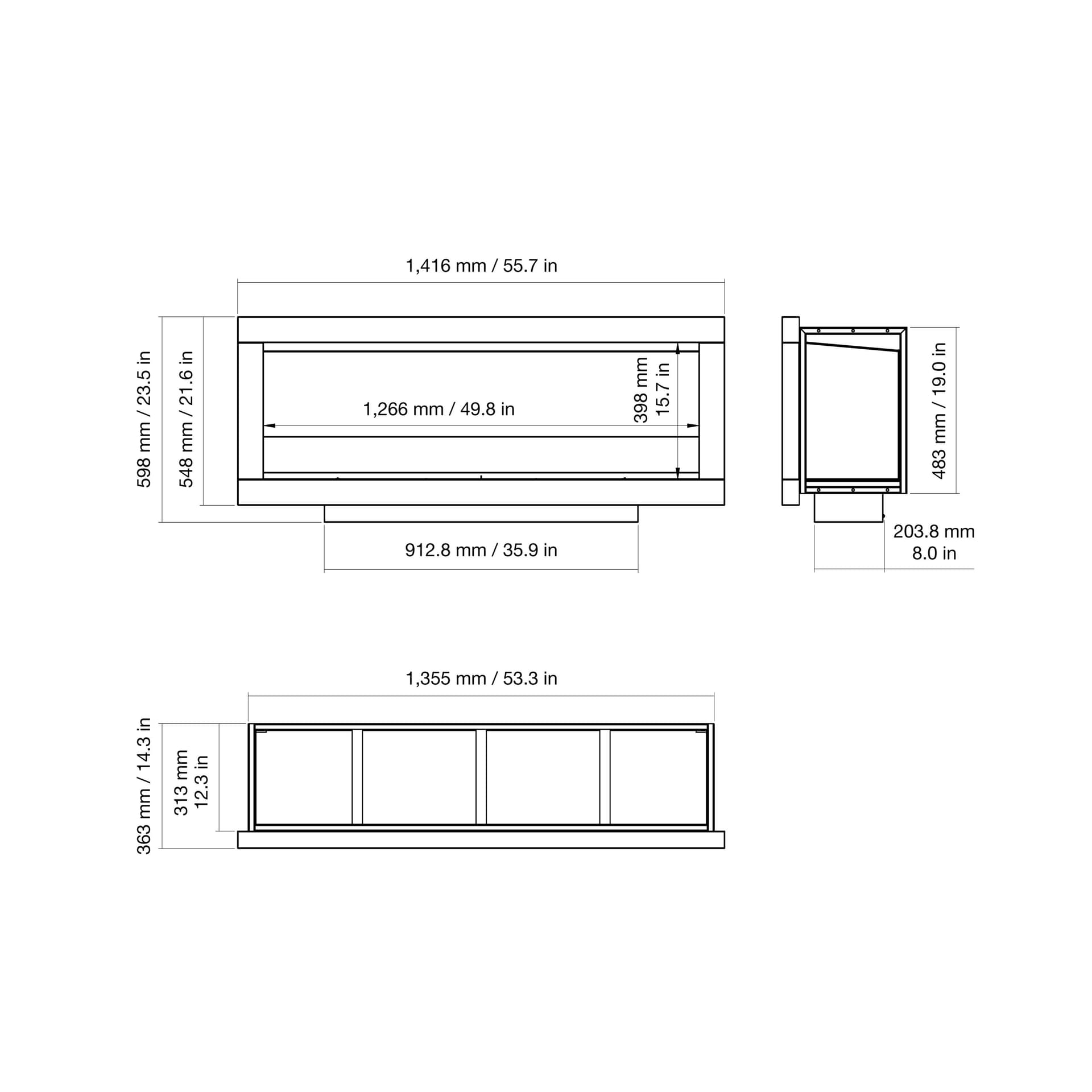 EcoSmart Fire
FRAME 1200SS
Indoor and/or outdoor bioethanol fireplace insert