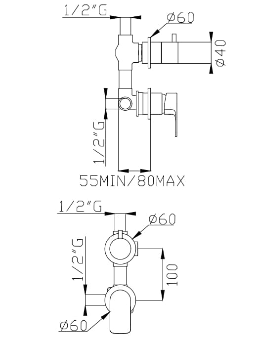 Effepi
LETTERA 3195
Recessed single handle shower mixer