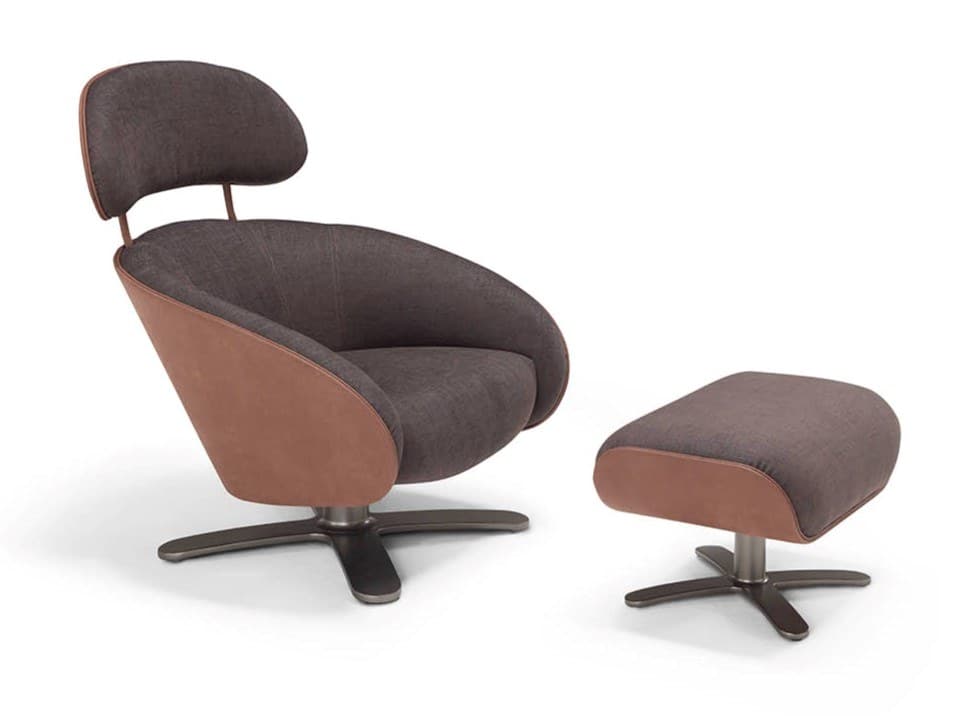 Egoitaliano
COCONUT
Swivel armchair with footstool