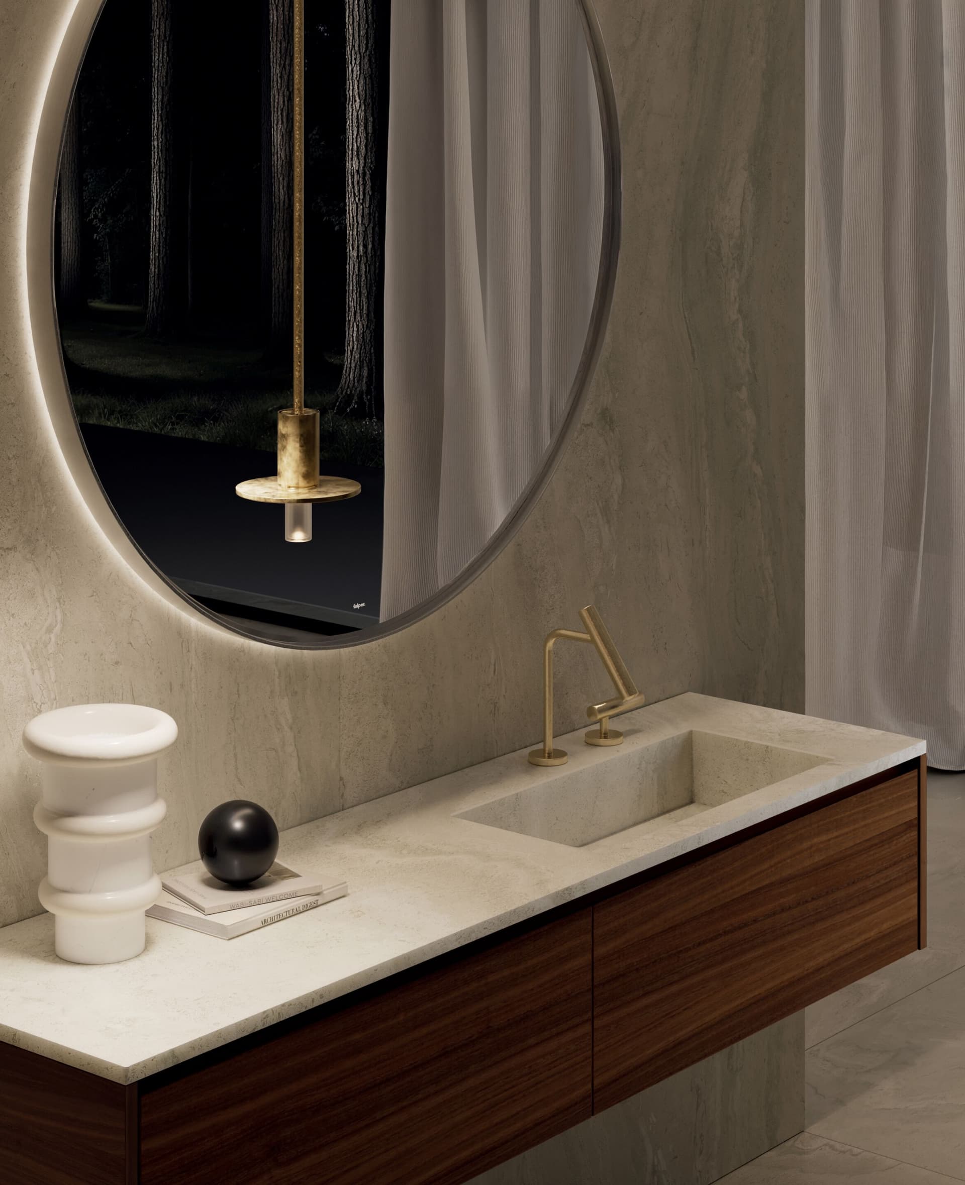 Elitique
CHIARO E TONDO
Wall-mounted round bathroom mirror