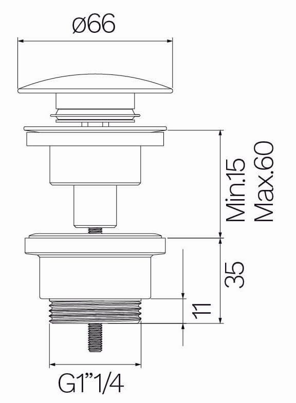 Ercos
STILOX
Washbasin stainless steel pop up plug