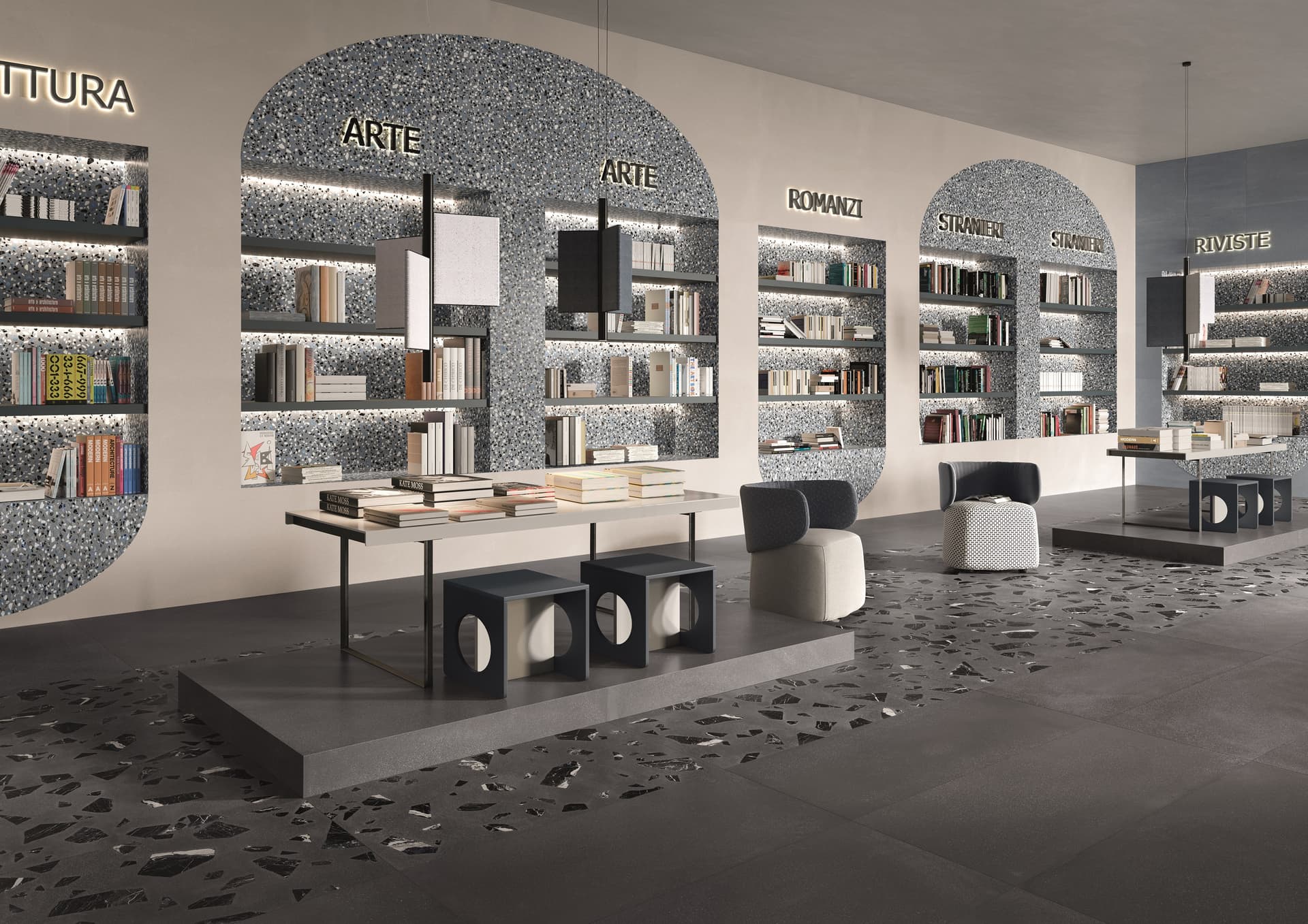 Ergon
MEDLEY BLUE
Porcelain stoneware wall/floor tiles terrazzo effect
