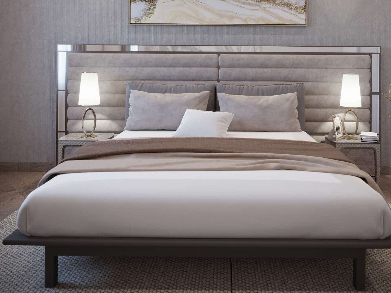 EUPHORIA
CLASS
Wooden double bed with upholstered headboard