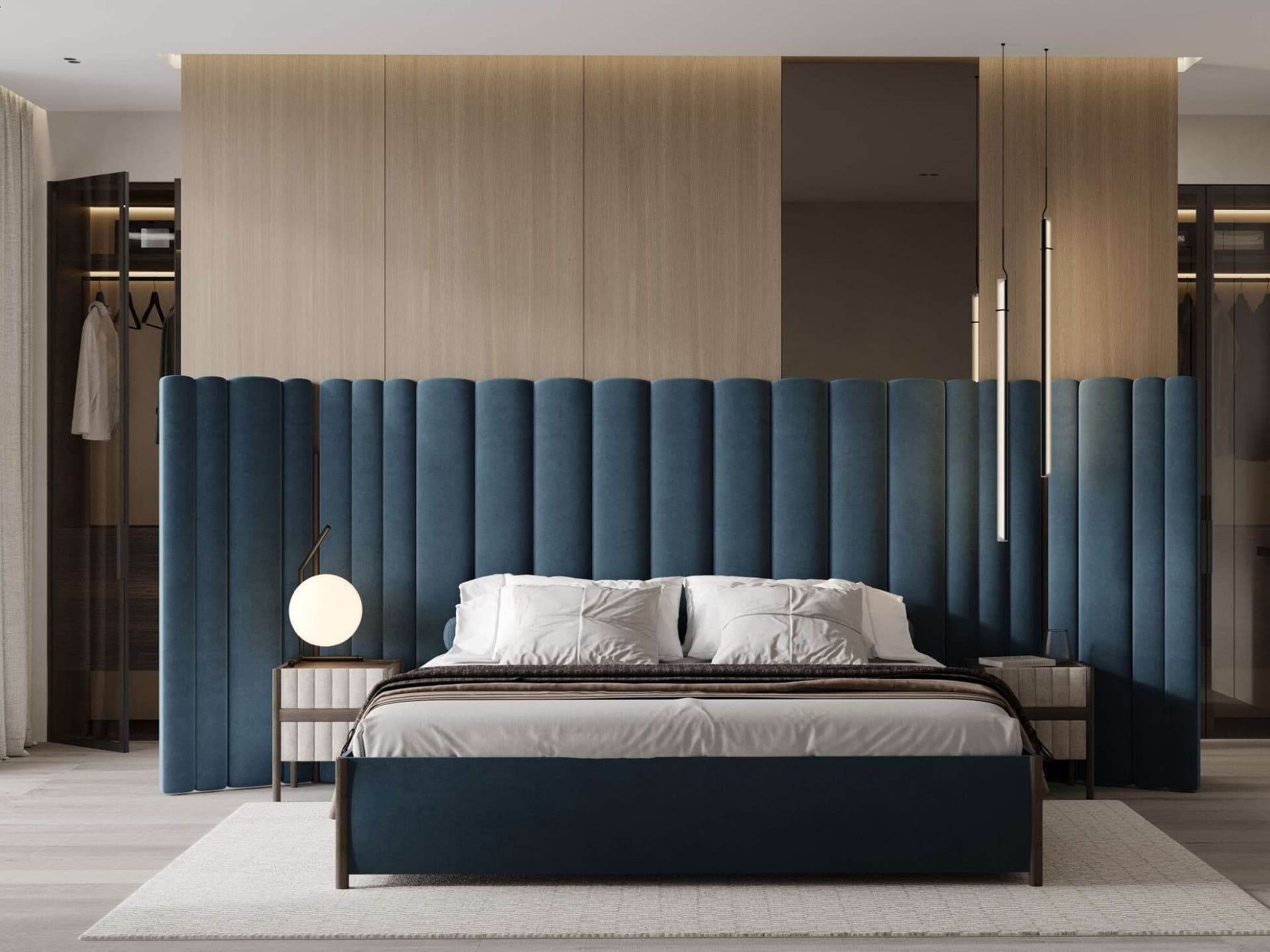 EUPHORIA
STRIP
Fabric double bed with upholstered headboard