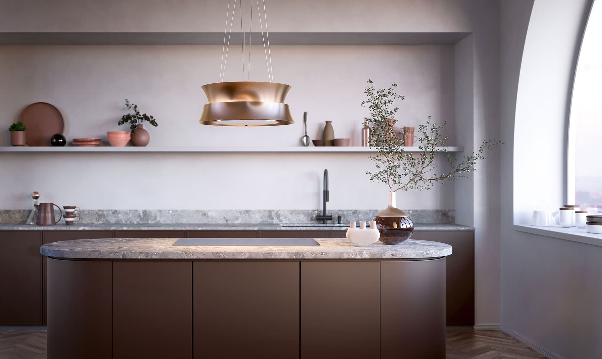Falmec
DAMA
Island hood with activated carbon filters with integrated lighting