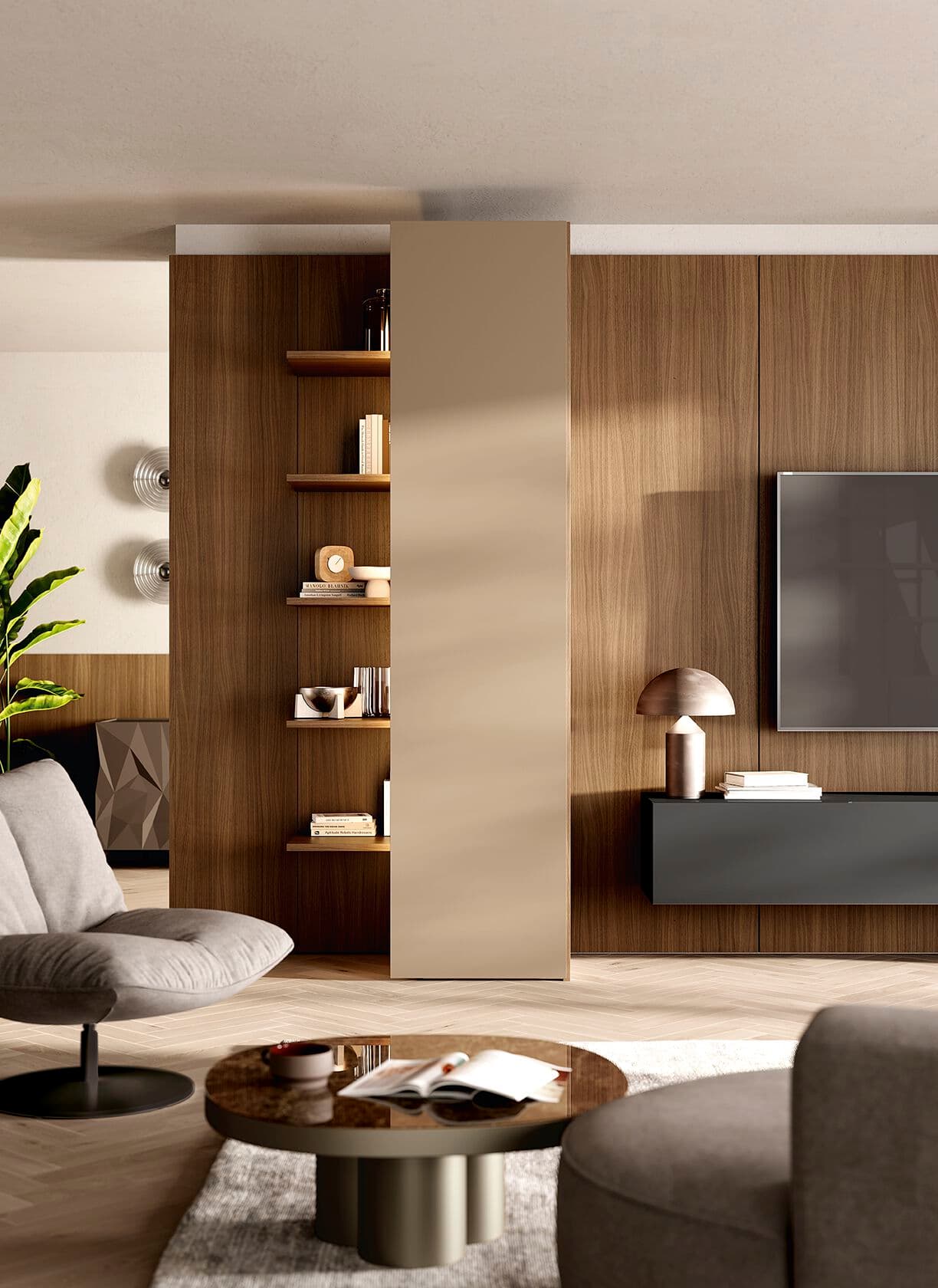 Febal Casa
Closet Cinema Area
Sectional wooden TV wall system