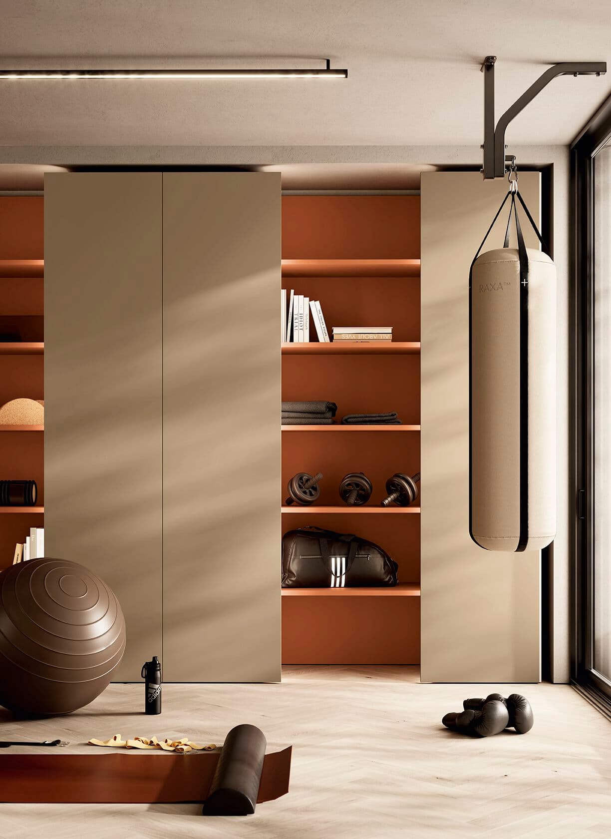 Febal Casa
Closet for Fitness Area
Wooden wall unit for fitness area with integrated lighting