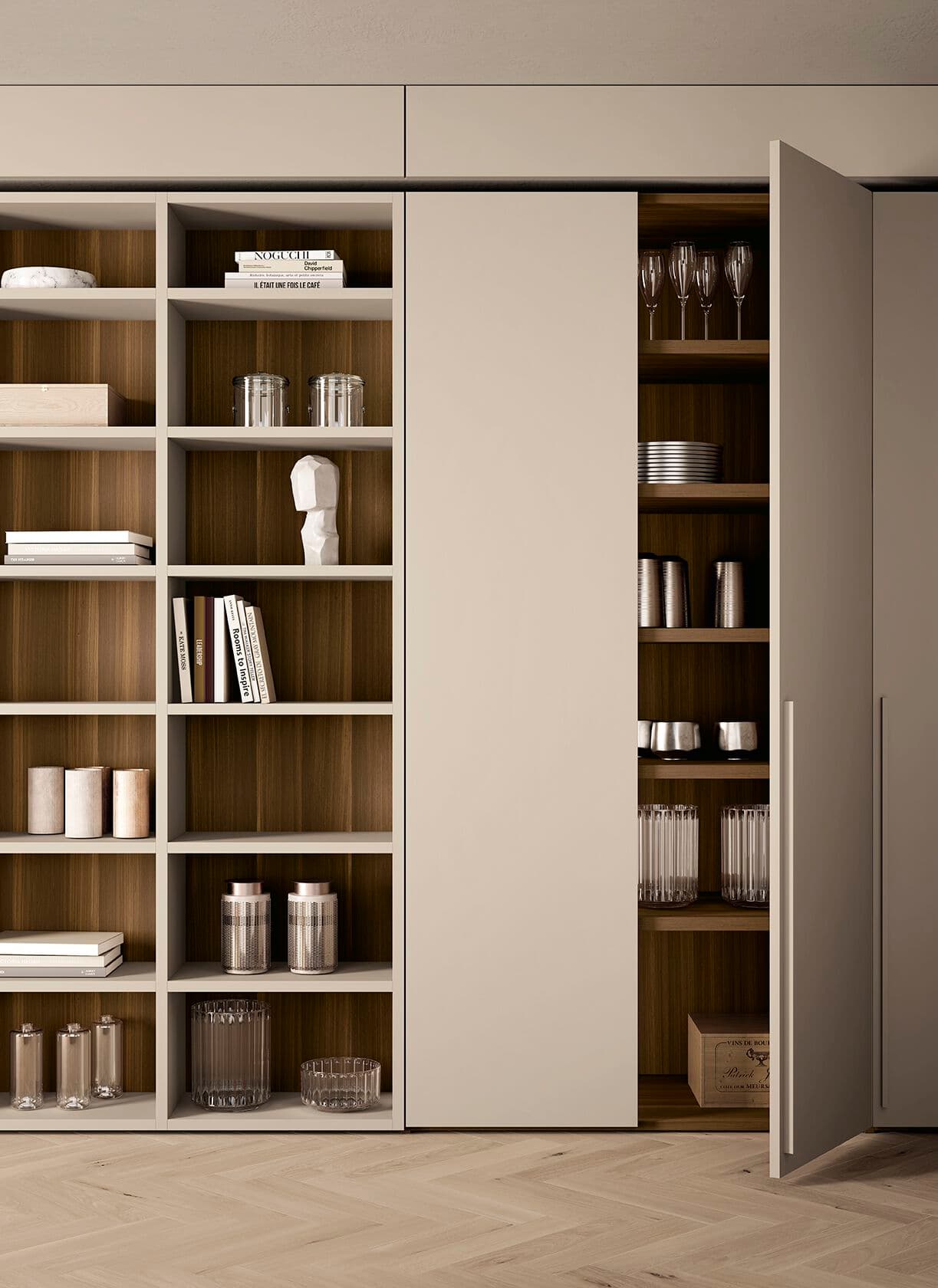 Febal Casa
Synergy of Cabinets and Wine Cellar
Sectional wooden storage wall