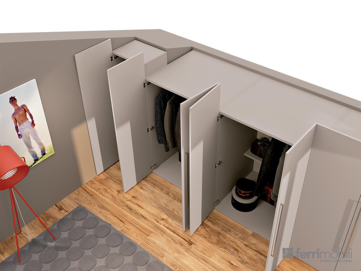 Ferrimobili
COMPOSITION 32
Scalable attic wardrobe