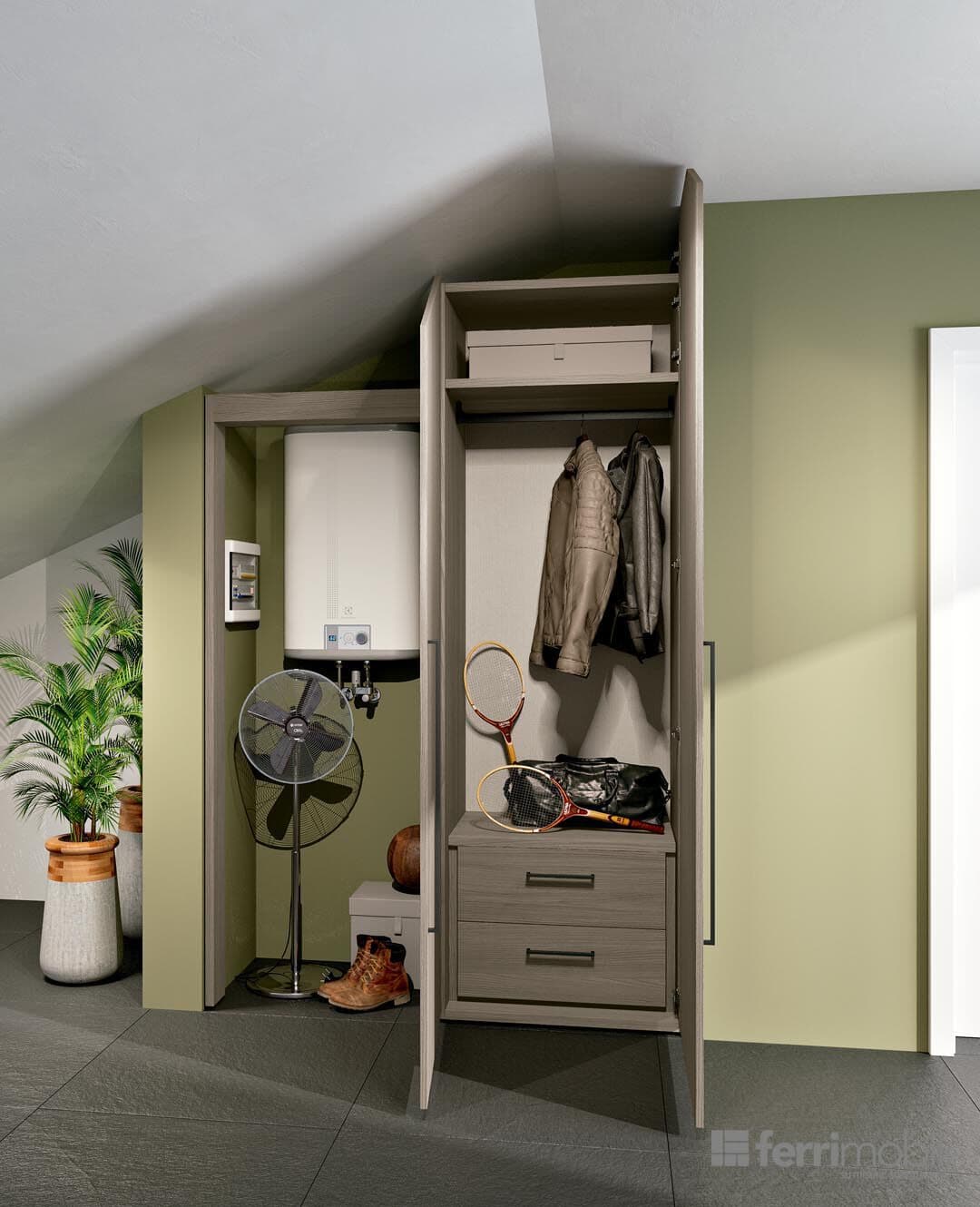 Ferrimobili
COMPOSITION 43B
Attic storage wardrobe
