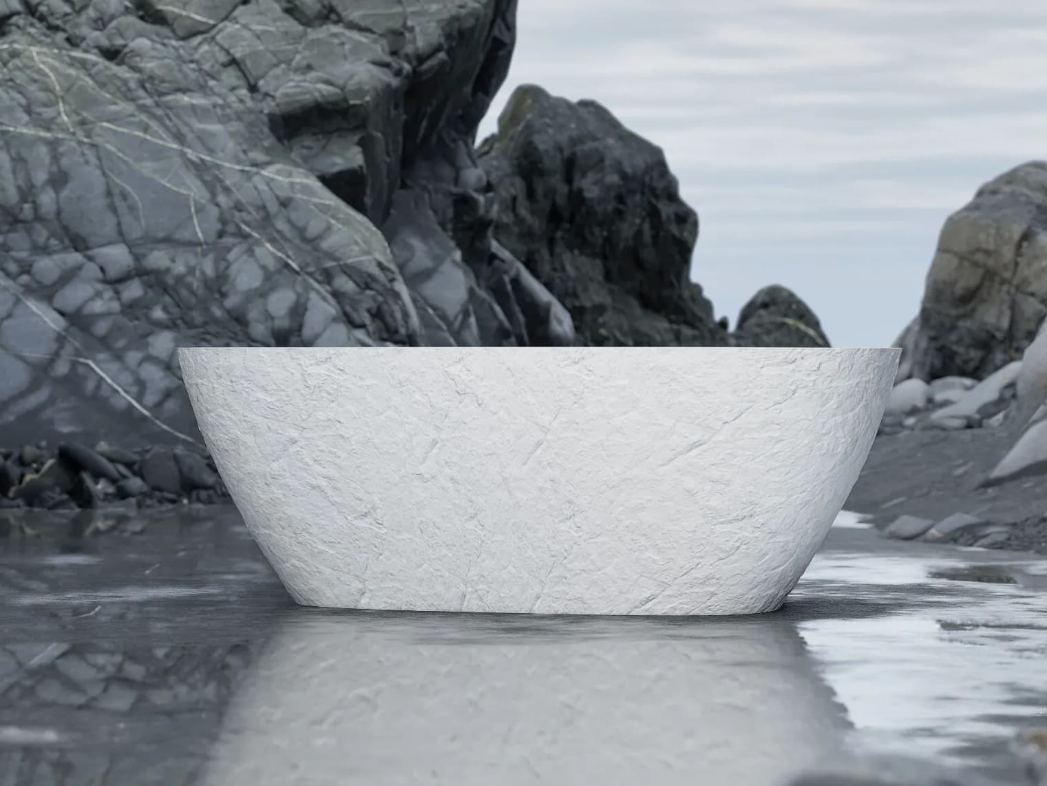 Fiora
TOUCHY
Oval freestanding bathtub with stone effect
