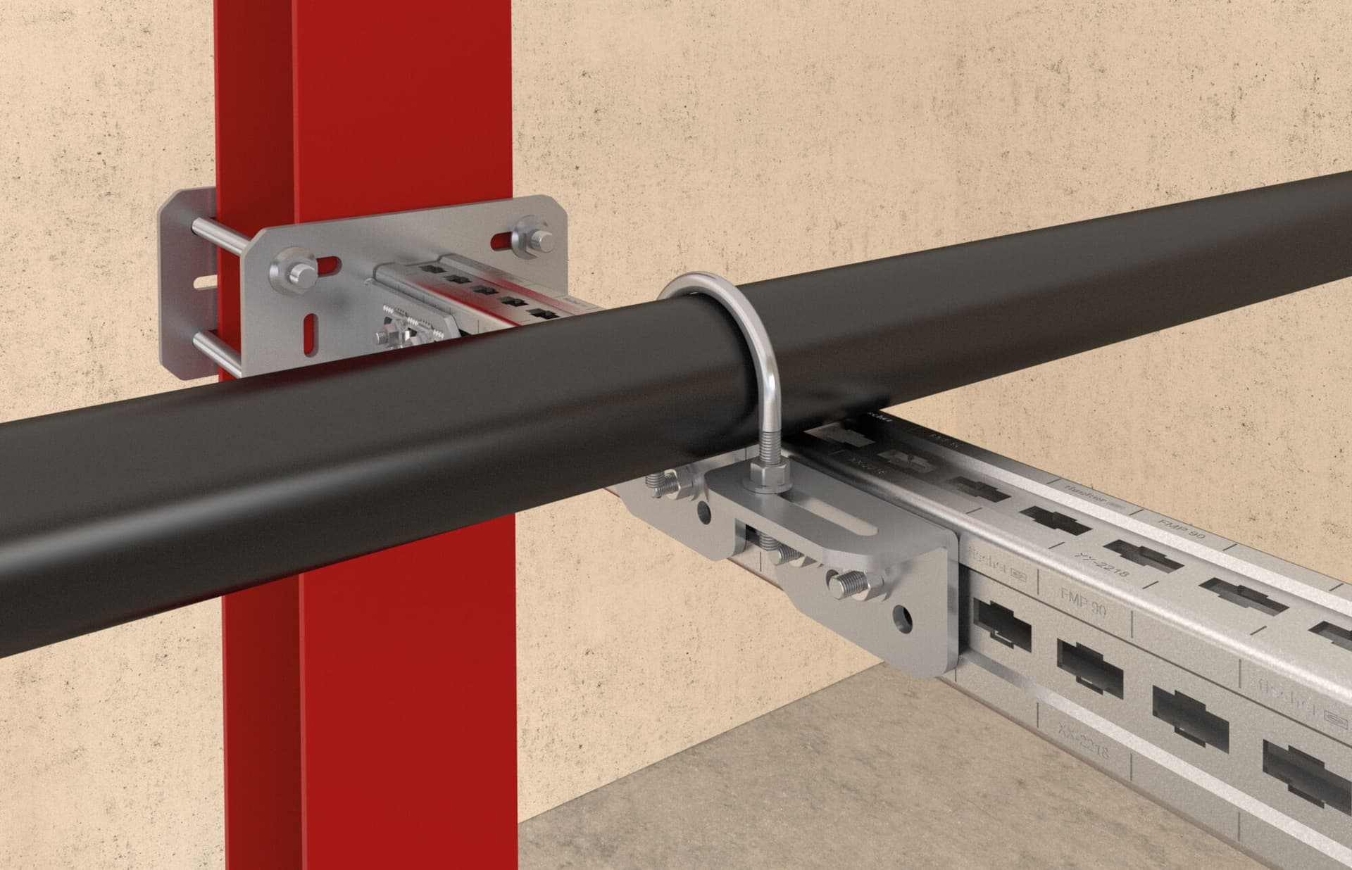 fischer
FMPSU
U-bolts for fixing pipes to heavy-duty profiles