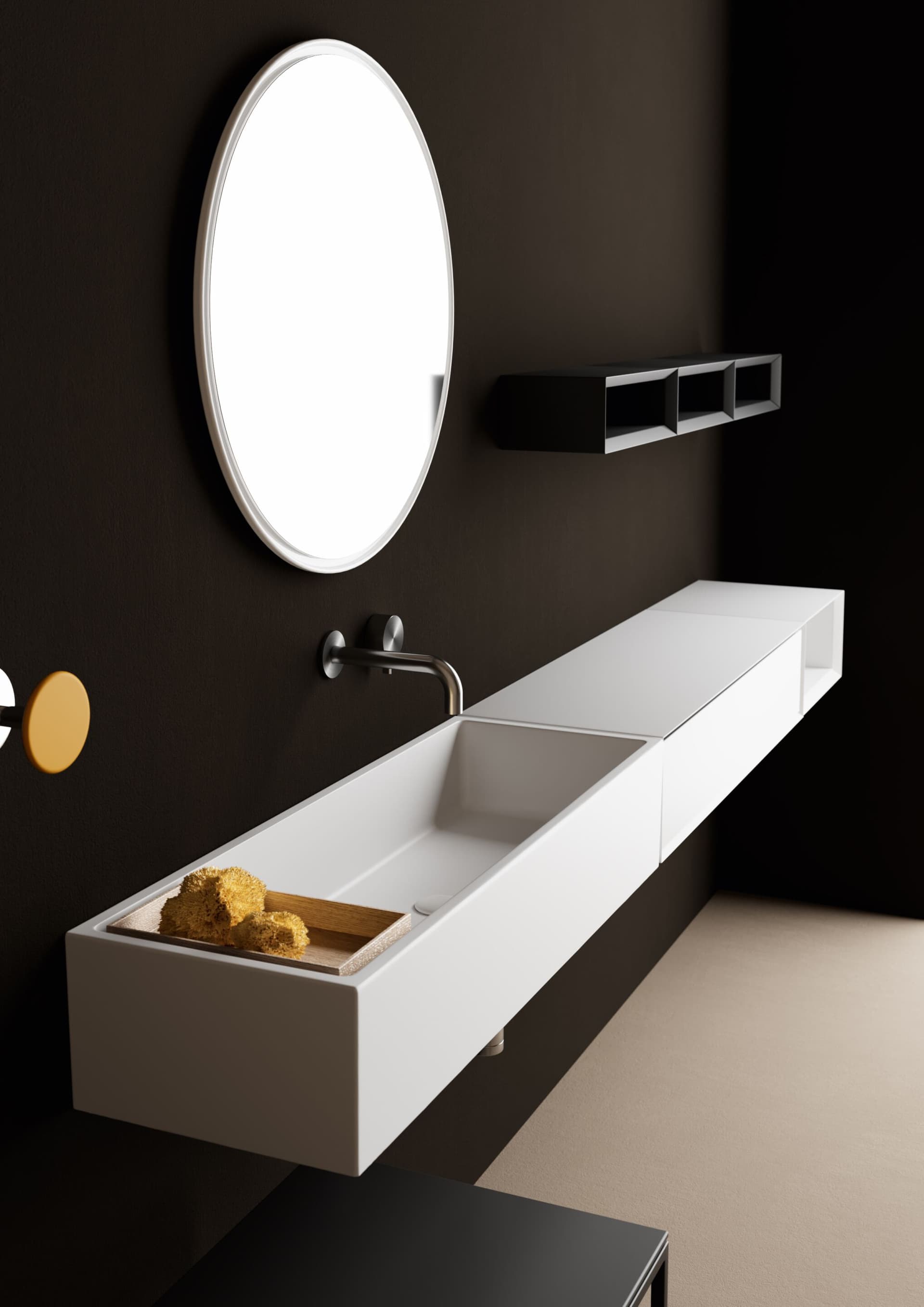 GALASSIA
NEXT NARROW
Rectangular ceramic washbasin