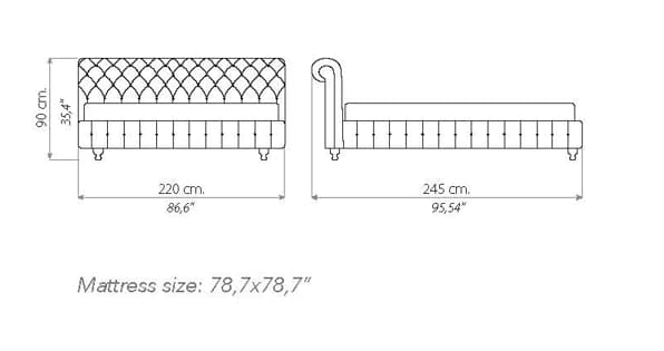Giovannetti Classici
CHESTER
Leather double bed with tufted headboard