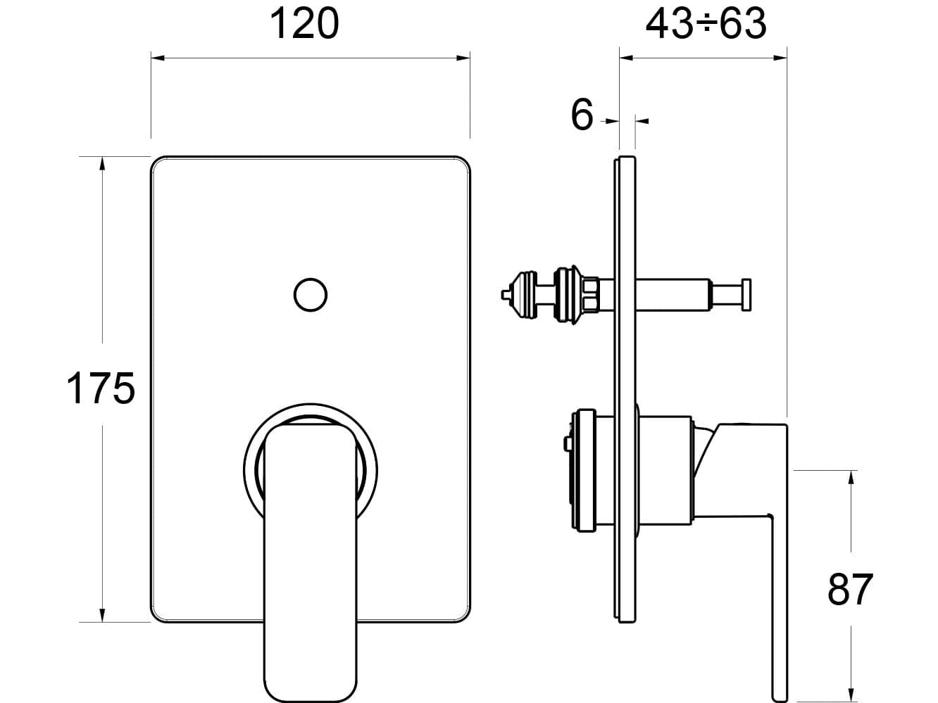 GUGLIELMI RUBINETTERIE
GX
Single handle shower mixer with diverter