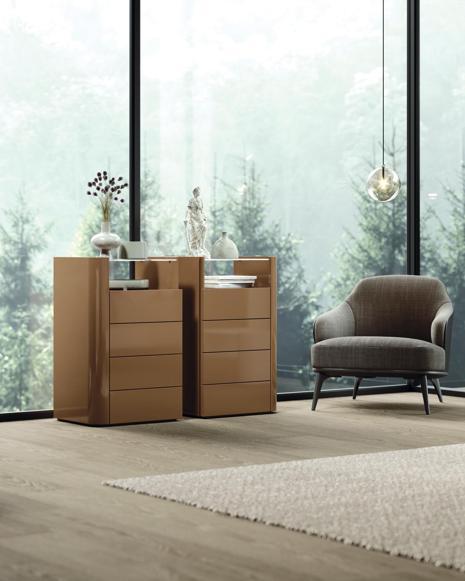Guzzini & Fontana
PAGE
Wood and glass chest of drawers