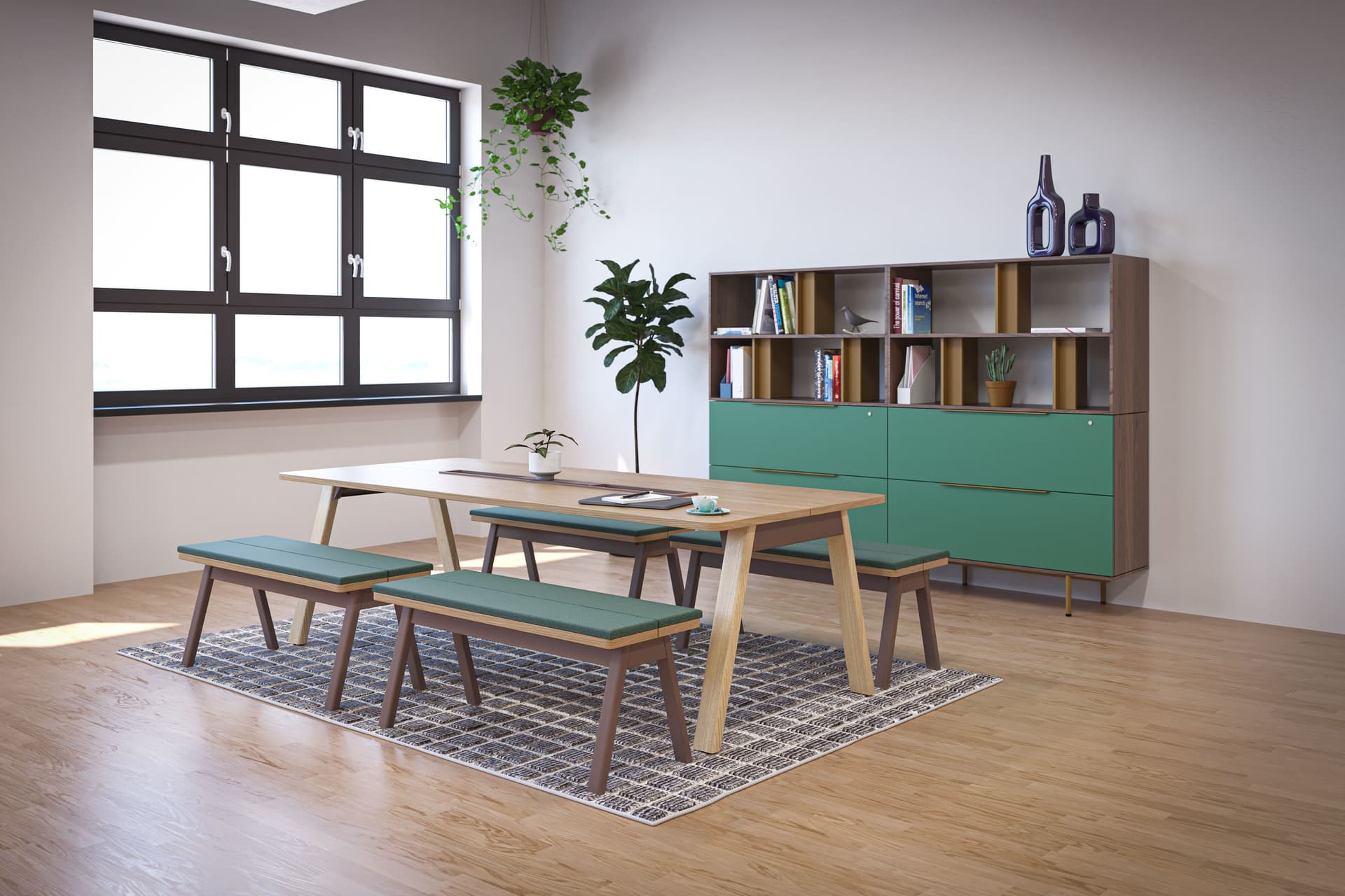 Haworth
INTUITY PARK BENCH
Upholstered wood and fabric bench