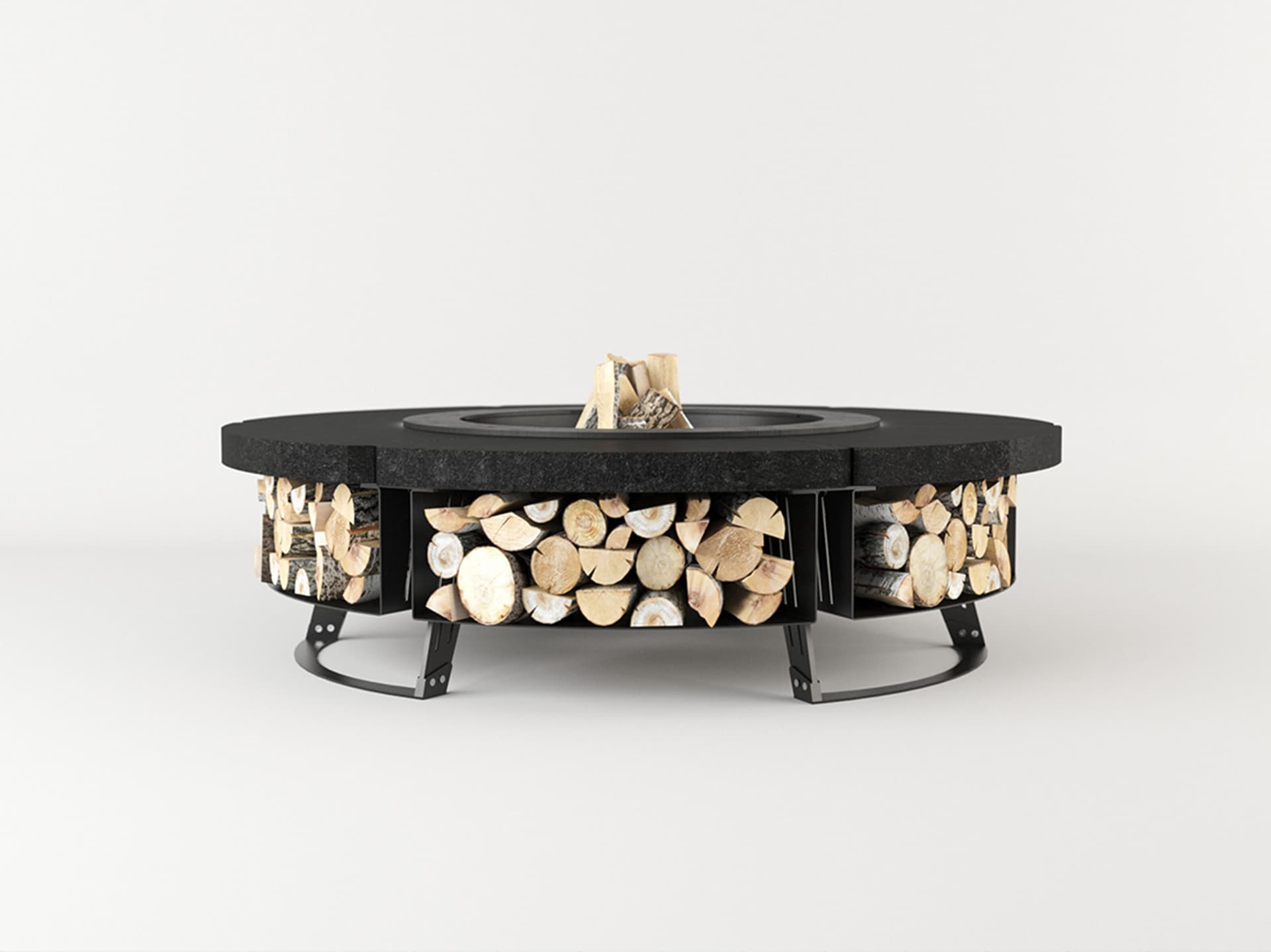 Hetta Supply
ROUND STONE
Stainless steel and granite fire basket