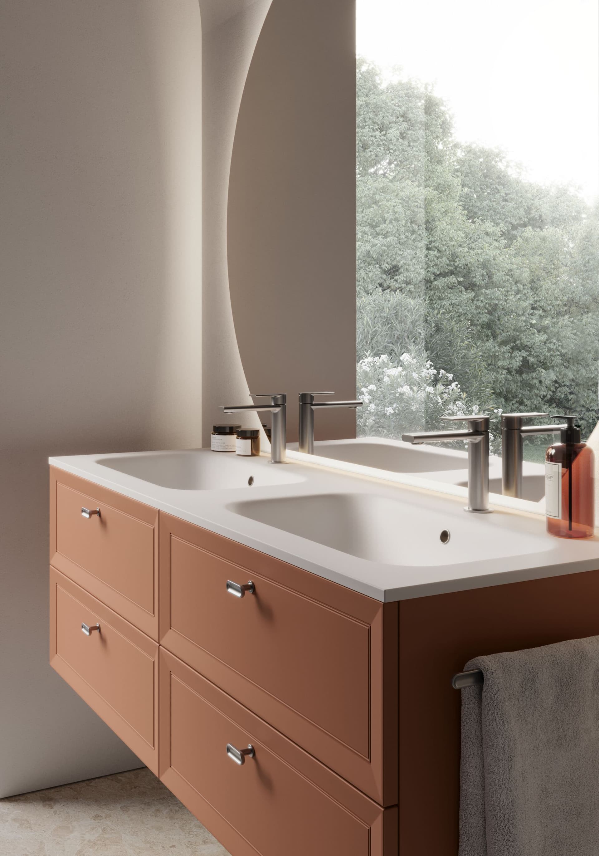 Ideagroup
PROVENCE 10
Double wooden vanity unit with integrated Mineralsolid washbasin
