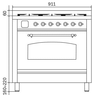 Ilve
P36N
Cooker for gas hob