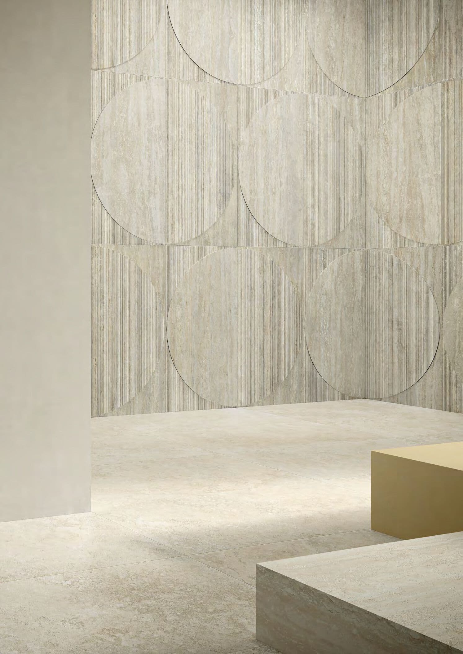 Italgraniti
I TRAVERTINI DECORO RADIO 3D
Porcelain stoneware 3D Wall Cladding with travertine effect