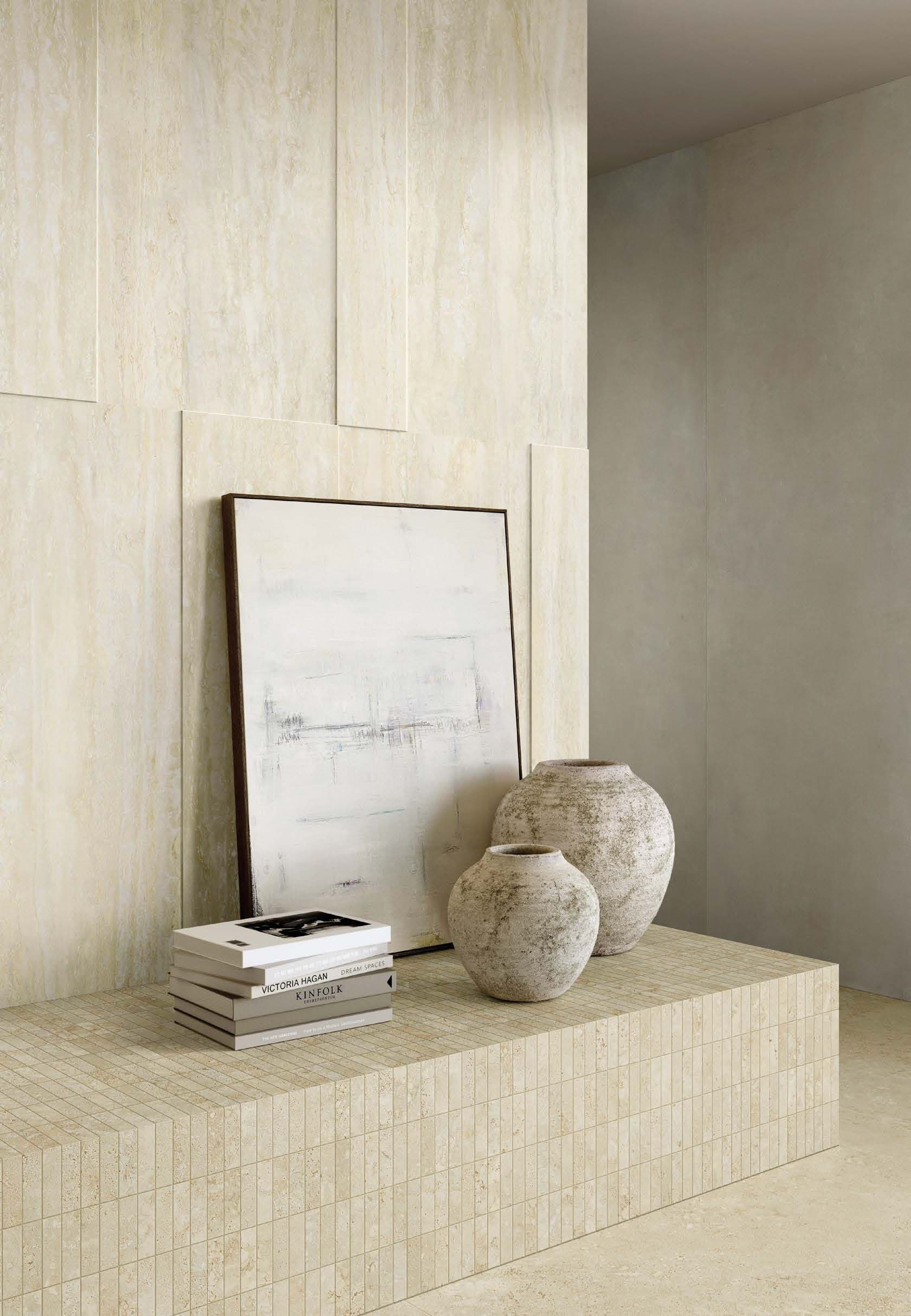 Italgraniti
I TRAVERTINI DECORO RILEVO 3D
Porcelain stoneware 3D Wall Cladding with travertine effect