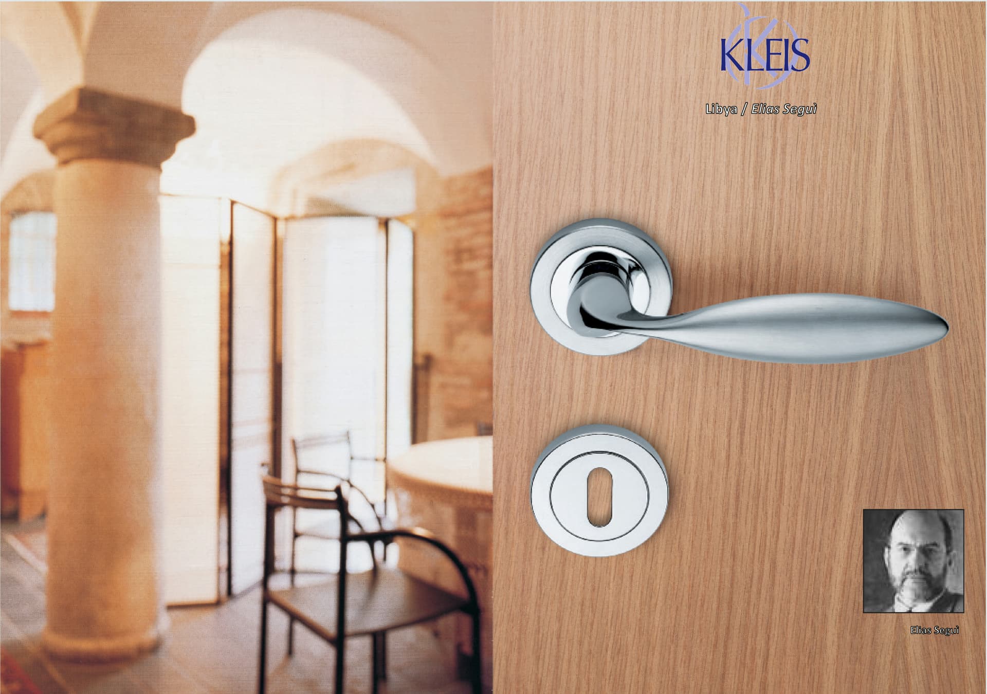 KLEIS
LIBYA
Brass door handle with lock