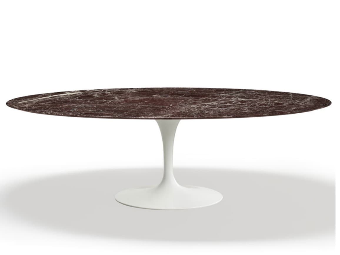 Knoll
TULIP
Oval table with marble top and aluminium base