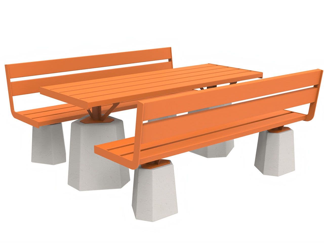 Lazzari
STONE
Metal and cement picnic table with integrated benches