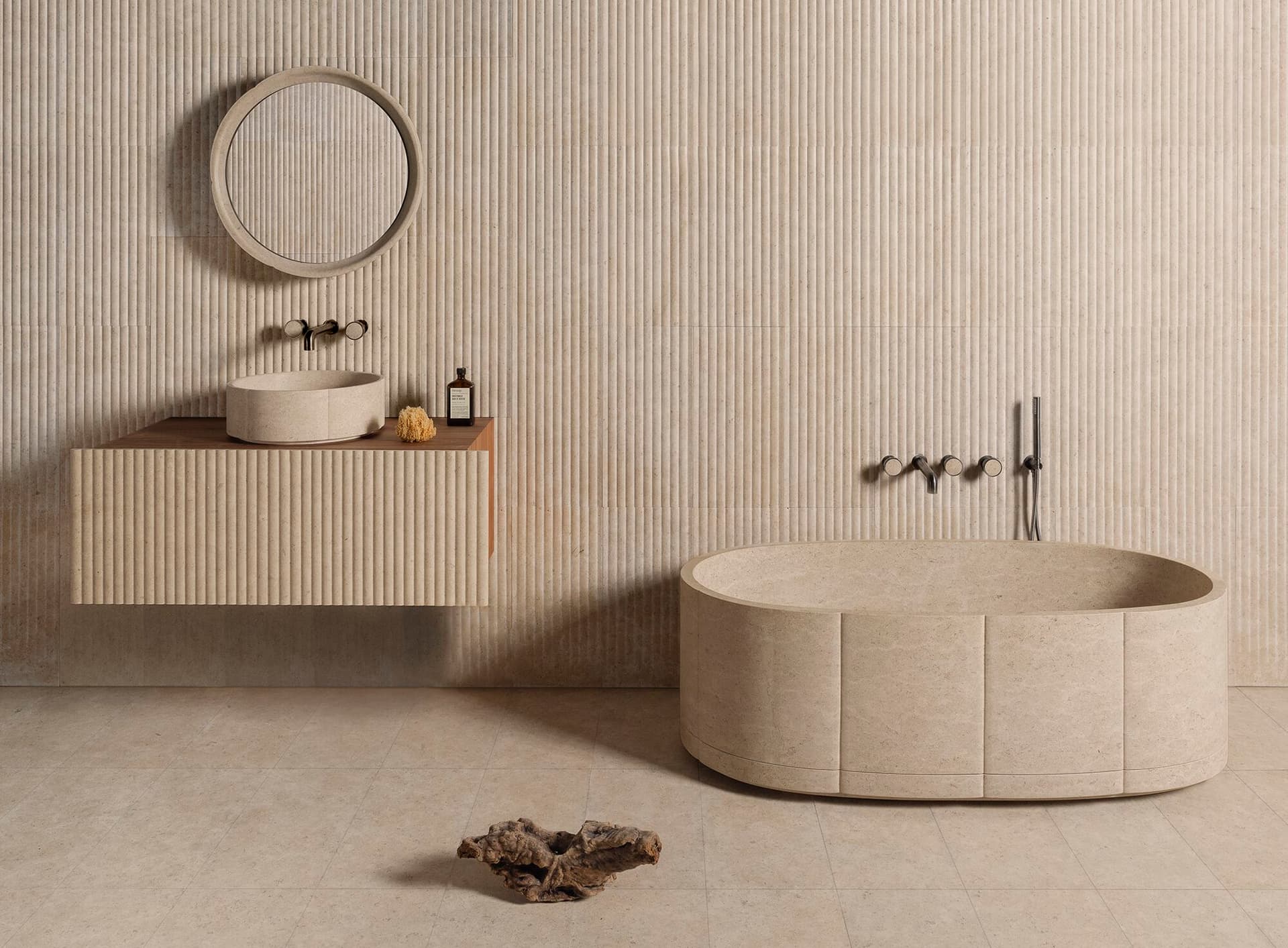 LUCE DI CARRARA
SARTORIALE
Countertop round marble washbasin