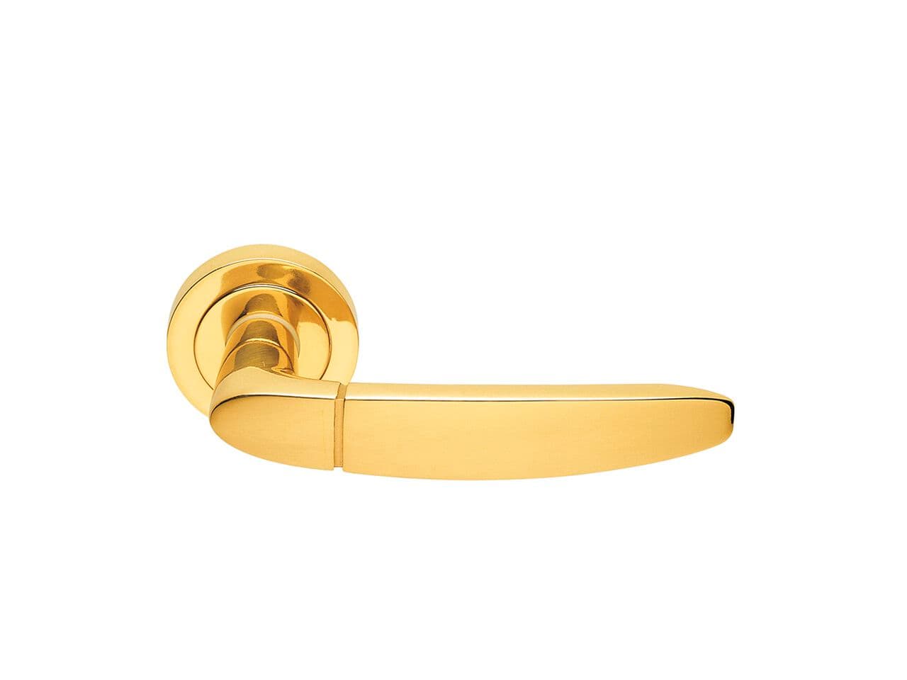 Manital
ATENA
Brass door handle with lock on rose