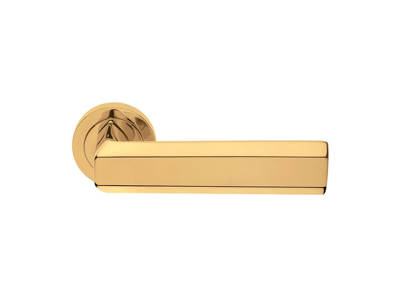 Manital
EXA
Brass door handle with lock on rose