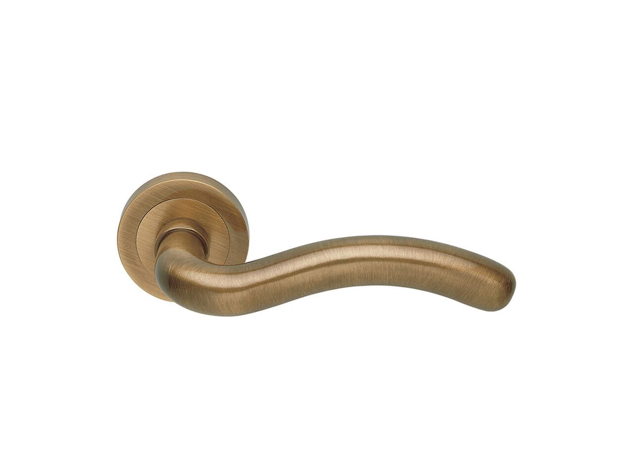 Manital
FLY
Brass door handle on rose with lock