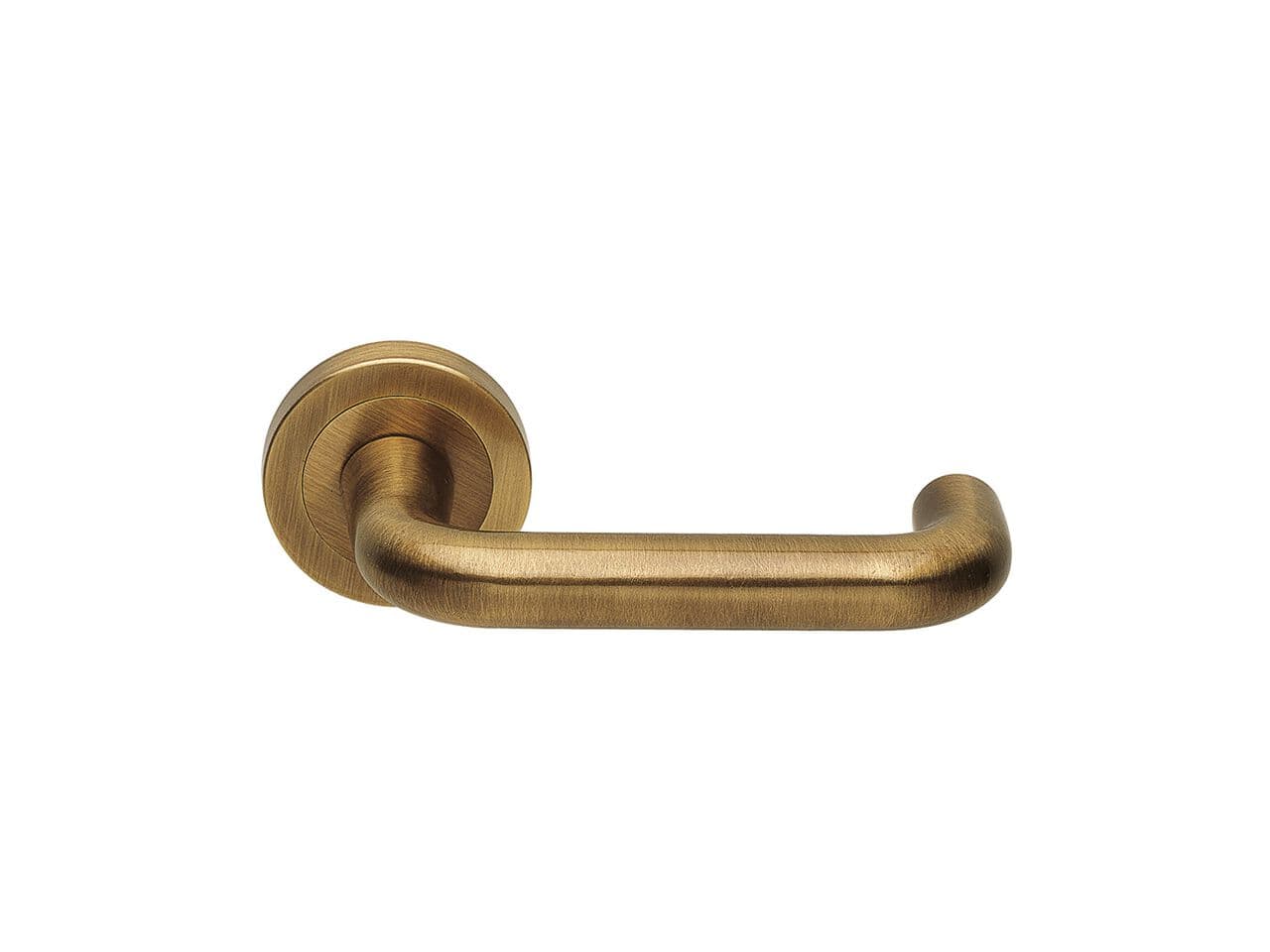 Manital
IRIS
Brass door handle with lock on rose