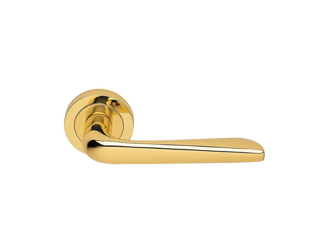 Manital
PETRA
Brass door handle with lock on rose