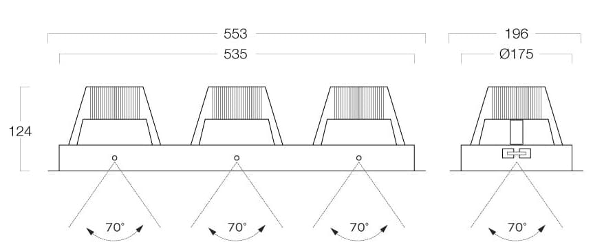 Metalmek
FIRST TRIO
Recessed LED multiple aluminium spotlight