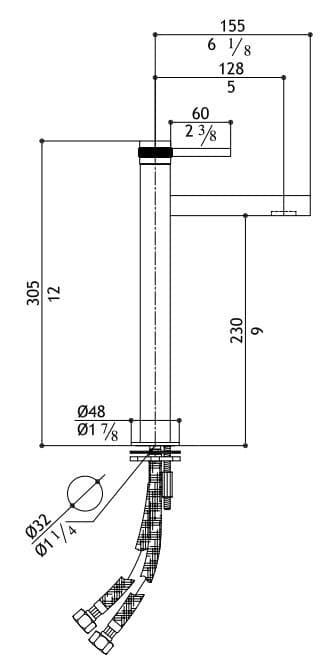 MGS
ER236
Countertop stainless steel washbasin mixer